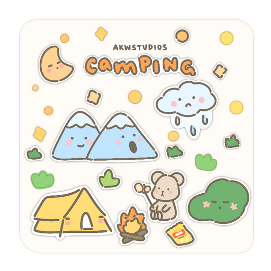 Camping Taro Sticker Sheet